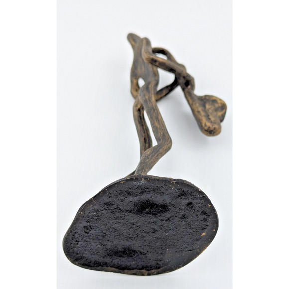 Vintage Brutalist Cast Metal Sculpture Saxophone Player Figure Statue 9” - Picture 6 of 6